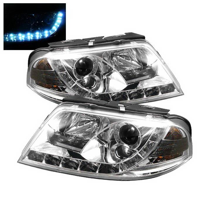 Spyder Auto - Volkswagen Passat Spyder Daytime Running LED Projector Headlights - Chrome - PRO-YD-VP01-DRL-C