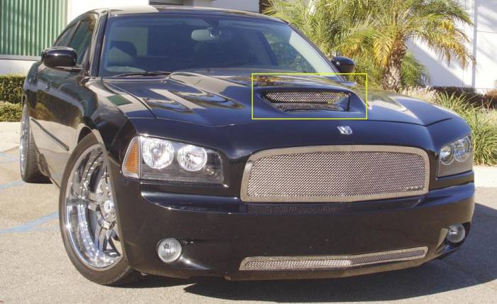 T-Rex - Dodge Charger T-Rex T1 Stainless Hood Scoop - Mesh Style - 11475
