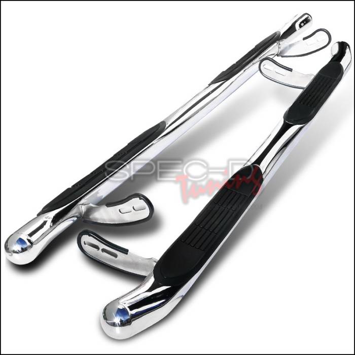 Spec-D - Toyota Highlander Spec-D 3 Inch Round Stainless Finish Side Step Bars - SSB3-HLDR01S2-WB