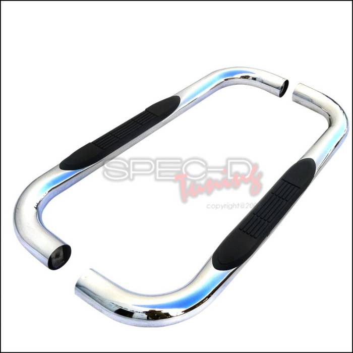 Spec-D - Chevrolet Silverado Spec-D 3 Inch Round Stainless Finish Side Step Bars - SSB3-SIV99RCS2-WB