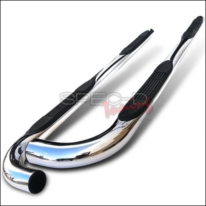 Spec-D - Chevrolet Trail Blazer Spec-D 3 Inch Round Stainless Finish Side Step Bars - SSB3-TBLZ02S2-WB