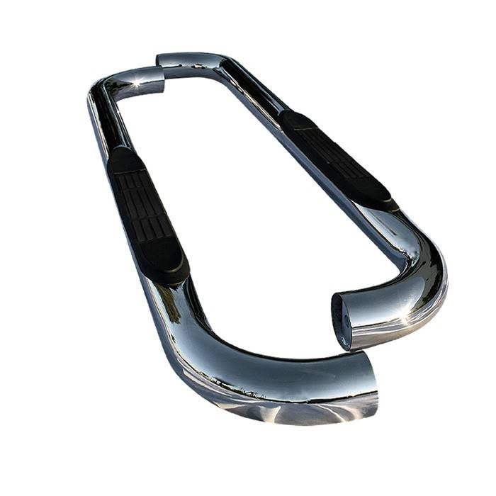 Spyder - Chevrolet Silverado Spyder 3 Inch Round Side Step Bar T-304 Stainless SteelPolished - SSB-CS-A07S0403H
