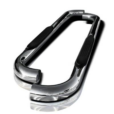 Spyder Auto - Ford F150 Spyder 3 Inch Round Side Step Bar - Polished T-304 Stainless Steel - SSB-FF-A07S0505H