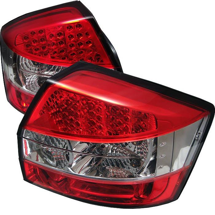 Spyder - Audi A4 Spyder LED Taillights - Red Clear - 111-AA402-LED-RC