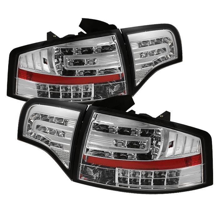 Spyder - Audi A4 Spyder LED Taillights - Chrome - 111-AA406-G2-LED-C