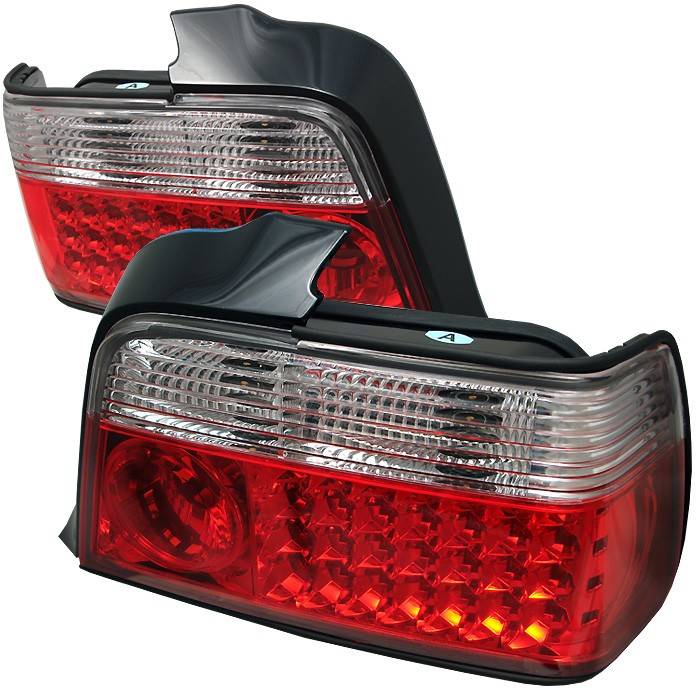 Spyder - BMW 3 Series 4DR Spyder LED Taillights - Red Clear - 111-BE3692-4D-LED-RC