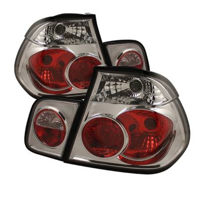 Spyder Auto - BMW 3 Series 4DR Spyder Taillights - Chrome - 111-BE4604-LBLED-SM