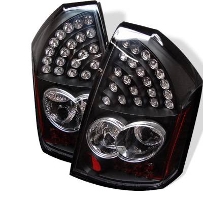 Spyder - Chrysler 300 Spyder LED Taillights - Black - 111-C305-LED-BK