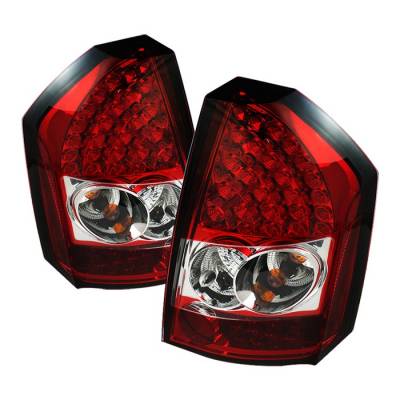 Spyder - Chrysler 300 Spyder LED Taillights - Red Clear - 111-C308-LED-RC
