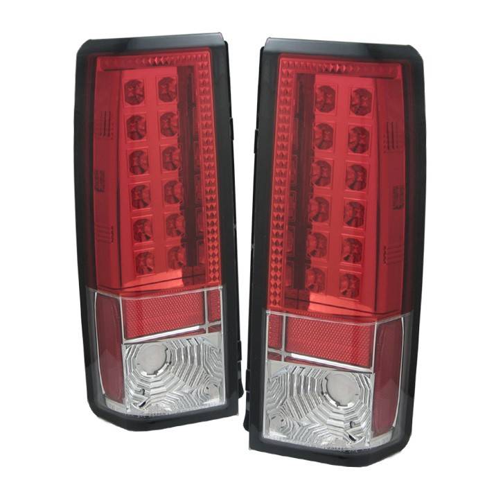 Spyder - GMC Safari Spyder LED Taillights - Red Clear - 111-CAS85-LED-RC