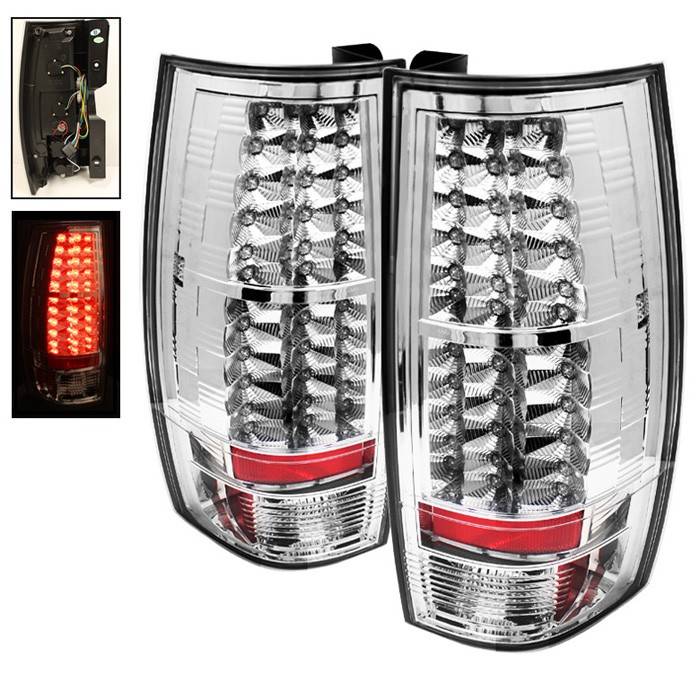 Spyder - Chevrolet Suburban Spyder LED Taillights - Chrome - 111-CSUB07-LED-C