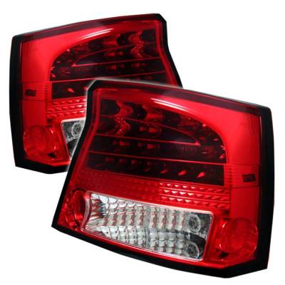 Spyder - Dodge Charger Spyder LED Taillights - Red Clear - 111-DCH05-LED-RC
