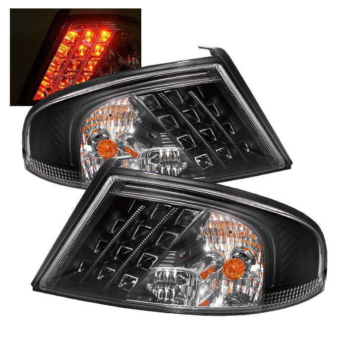 Spyder Auto - Dodge Stratus 4DR Spyder LED Taillights - Black - 111-DRAM94-SM