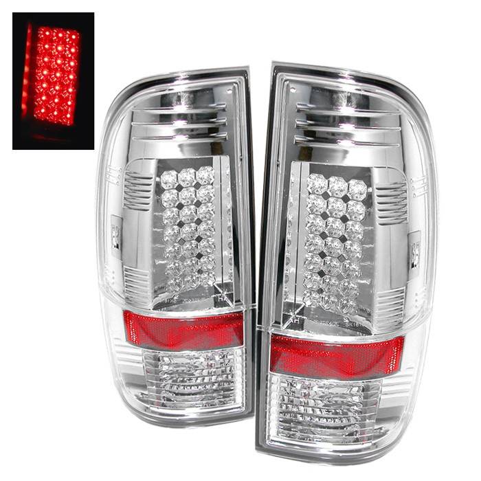 Spyder - Ford F550 Spyder LED Taillights - Chrome - 111-FS07-LED-C