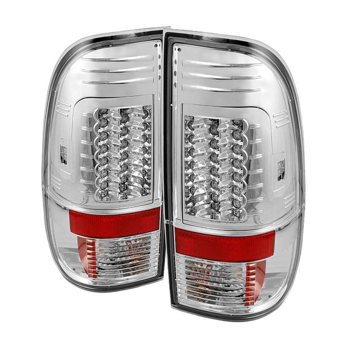 Spyder - Ford F550 Spyder Version 2 LED Taillights - Chrome - 111-FS07-LED-G2-C