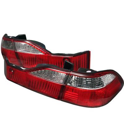 Spyder - Honda Accord 4DR Spyder Euro Style Taillights - Red Clear - 111-HA98-RC