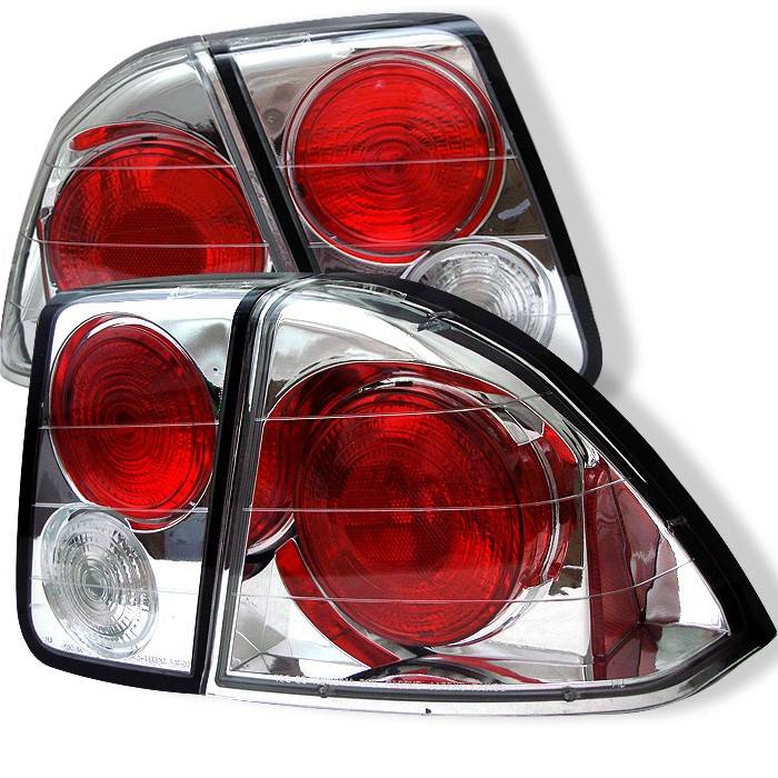 Spyder - Honda Civic 4DR Spyder Euro Style Taillights - Chrome - 111-HC01-4D-C