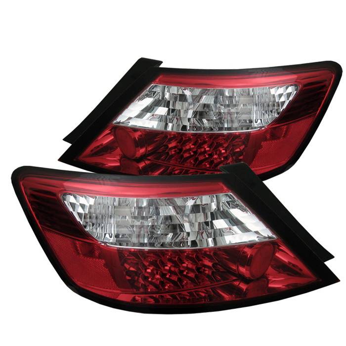 Spyder Auto - Honda Civic 2DR Spyder LED Taillights - Red Clear - 111-HC06-2D-LED-SM