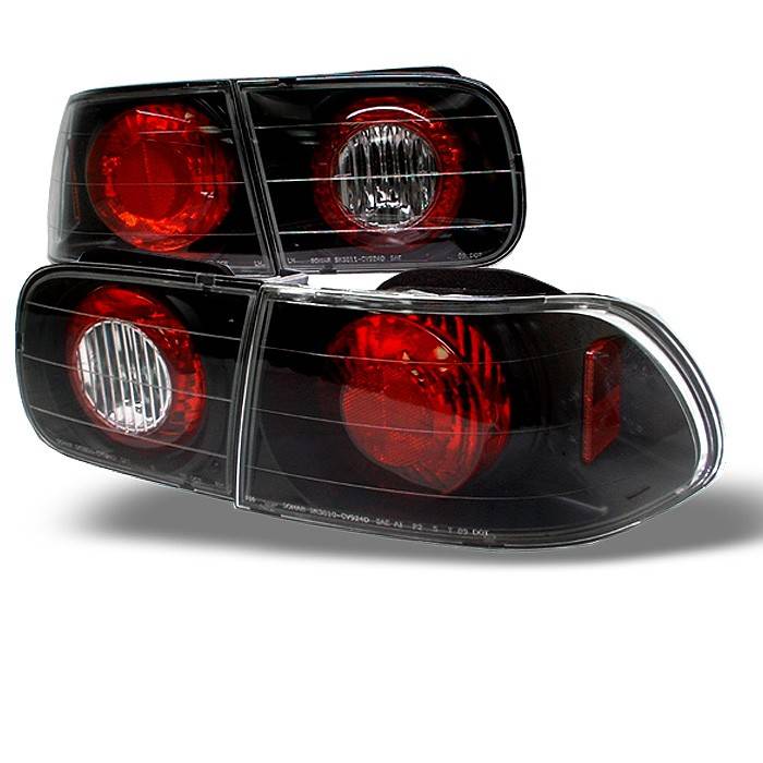 Spyder - Honda Civic 2DR & 4DR Spyder Euro Style Taillights - Black - 111-HC92-24D-BK