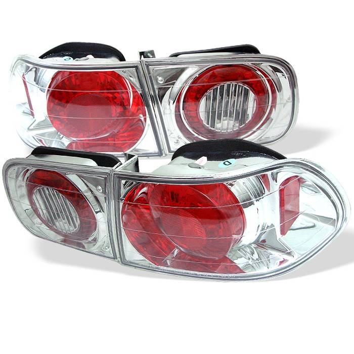 Spyder - Honda Civic 2DR & 4DR Spyder Euro Style Taillights - Chrome - 111-HC92-24D-C