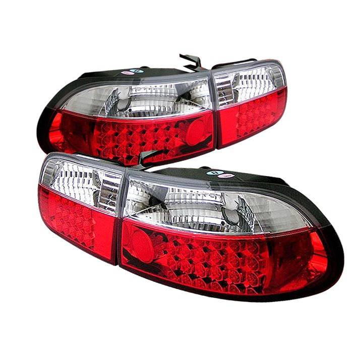 Spyder - Honda Civic HB Spyder LED Taillights - Red Clear - 111-HC92-3D-LED-RC