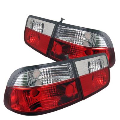 Spyder - Honda Civic 2DR Spyder Crystal Taillights - Red Clear - 111-HC96-2D-CRY-RC