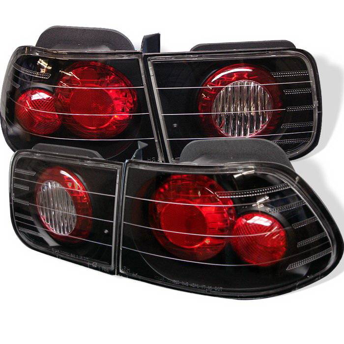 Spyder Auto - Honda Civic 2DR Spyder Altezza Taillights - Black - 111-HC96-2D-CRY-RC