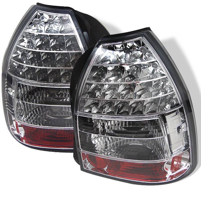 Spyder - Honda Civic HB Spyder LED Taillights - Chrome - 111-HC96-3D-LED-C