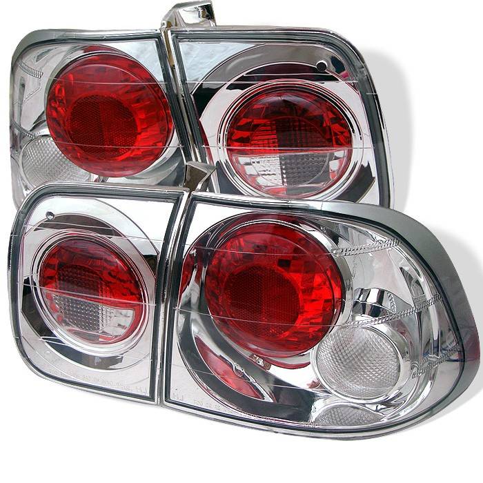 Spyder - Honda Civic 4DR Spyder Euro Style Taillights - Chrome - 111-HC96-4D-C