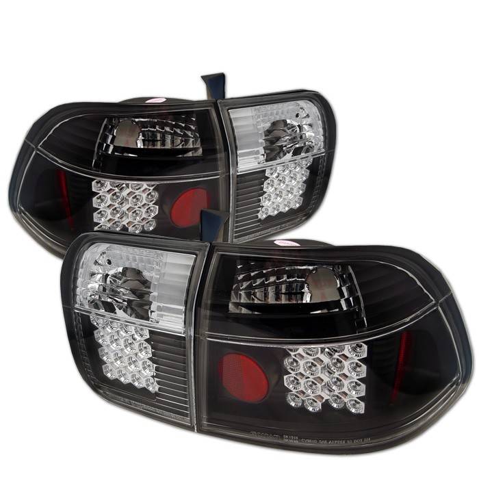 Spyder - Honda Civic 4DR Spyder LED Taillights - Black - 111-HC96-4D-LED-BK
