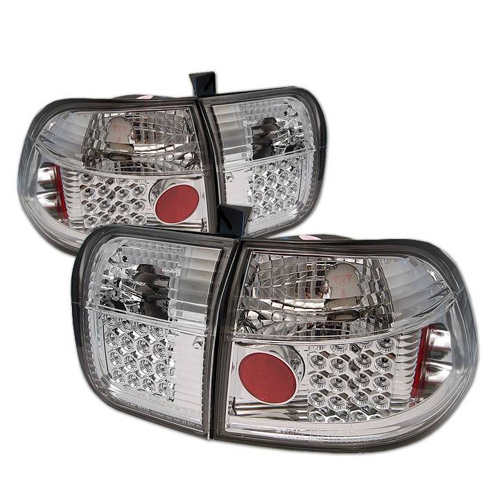 Spyder - Honda Civic 4DR Spyder LED Taillights - Chrome - 111-HC96-4D-LED-C