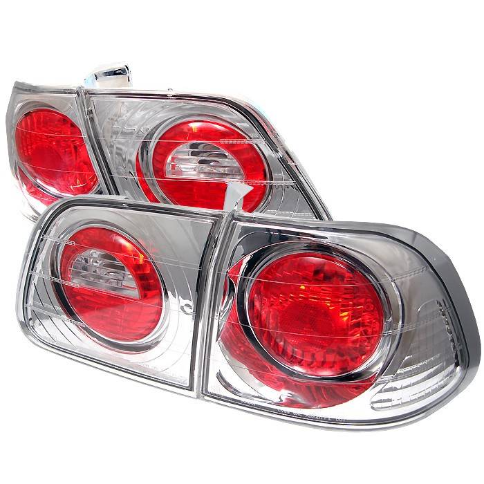 Spyder - Honda Civic 4DR Spyder Euro Style Taillights - Chrome - 111-HC99-4D-C
