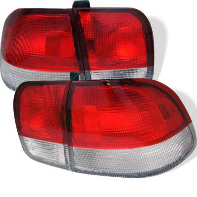 Spyder Auto - Honda Civic 4DR Spyder Taillights - Red Clear - 111-HC99-4D-C