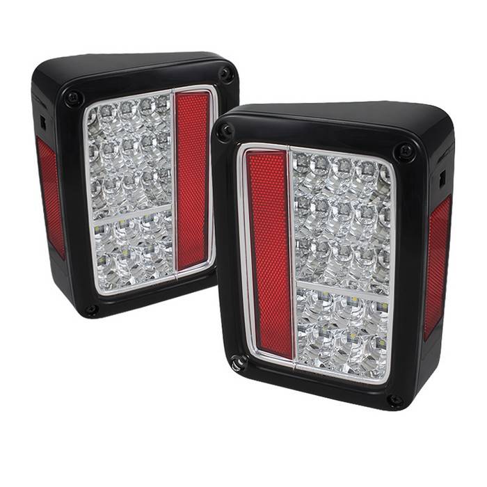 Spyder - Jeep Wrangler Spyder LED Taillights - Chrome - 111-JWA07-LED-C