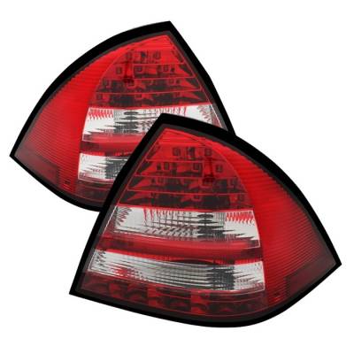 Spyder - Mercedes-Benz C Class Spyder LED Taillights - Red Clear - 111-MBZC01-LED-RC