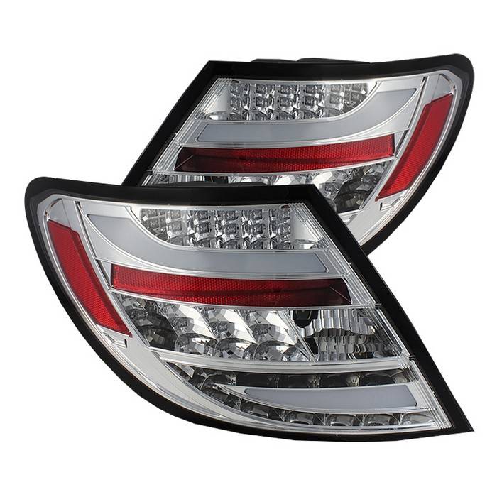 Spyder - Mercedes-Benz C Class Spyder LED Taillights - Chrome - 111-MBZC11-LED-C