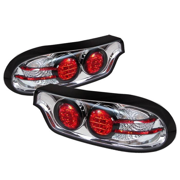 Spyder - Mazda RX-7 Spyder LED Taillights - Chrome - 111-MRX793-LED-C