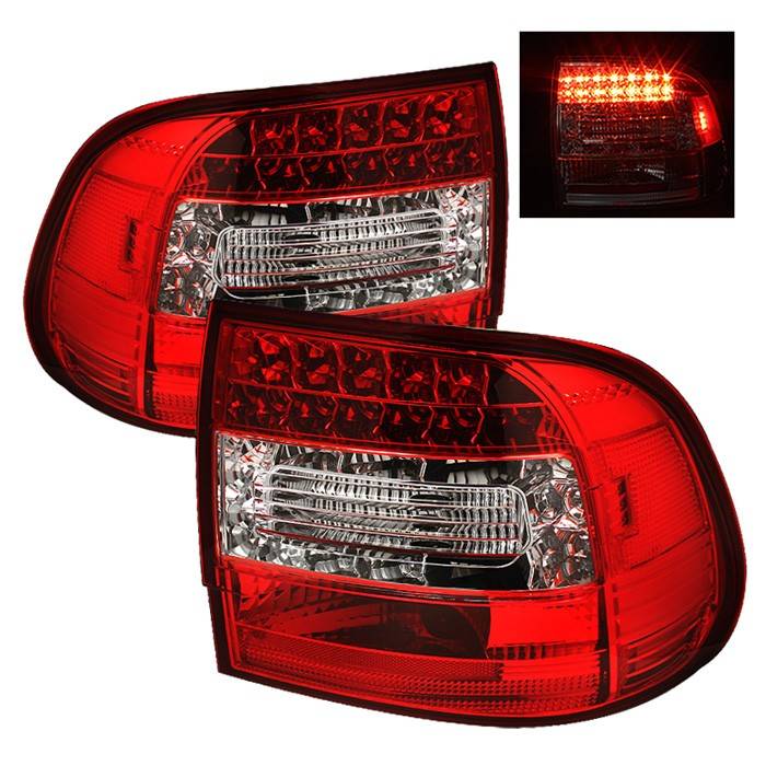 Spyder - Porsche Cayenne Spyder LED Taillights - Red Clear - 111-PCAY03-LED-RC