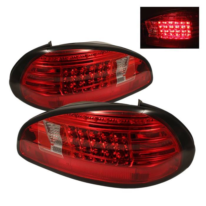 Spyder - Pontiac Grand Prix Spyder LED Taillights - Red Clear - 111-PGP97-LED-RC