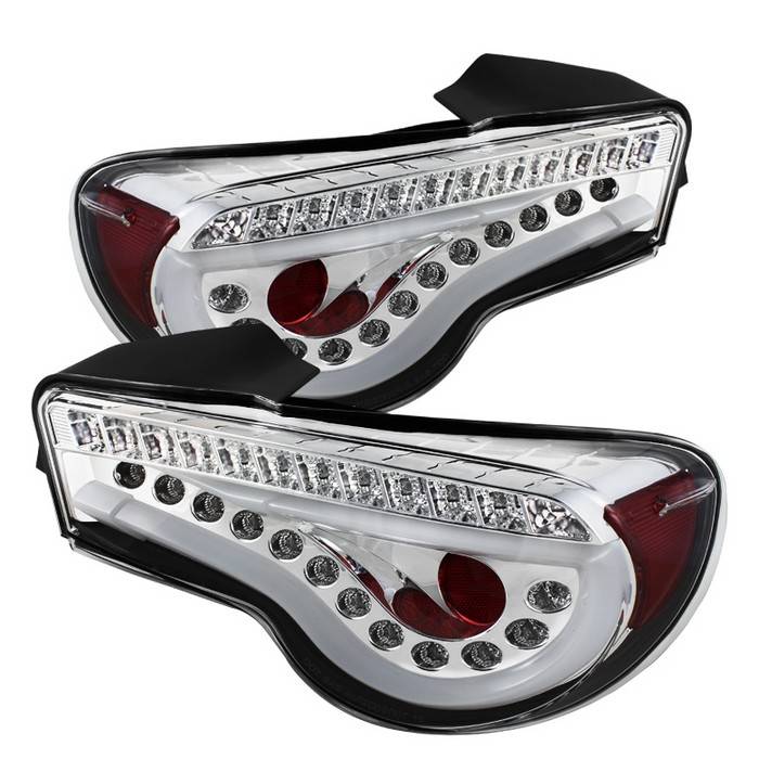 Spyder - Scion FRS Spyder Light Bar LED Taillights - Chrome - 111-SFRS12-LBLED-C