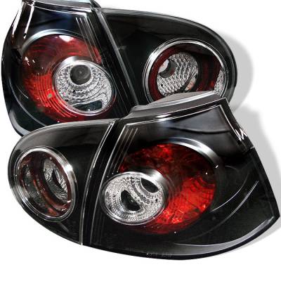 Spyder - Volkswagen Golf Spyder Euro Style Taillights - Black - 111-VG03-BK