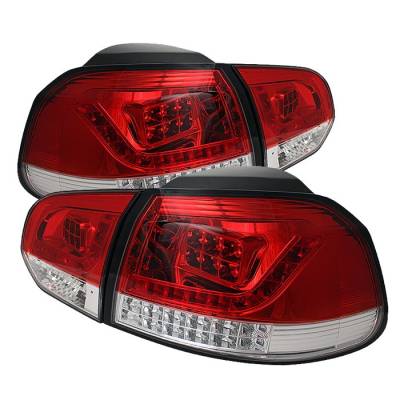 Spyder - Volkswagen Golf GTI Spyder LED Taillights - Red Clear - 111-VG10-LED-RC