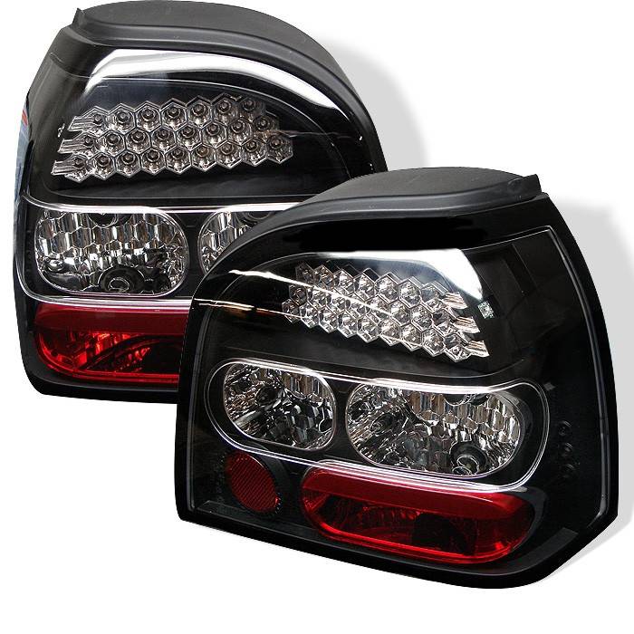 Spyder - Volkswagen Golf Spyder LED Taillights - Black - 111-VG92-LED-BK