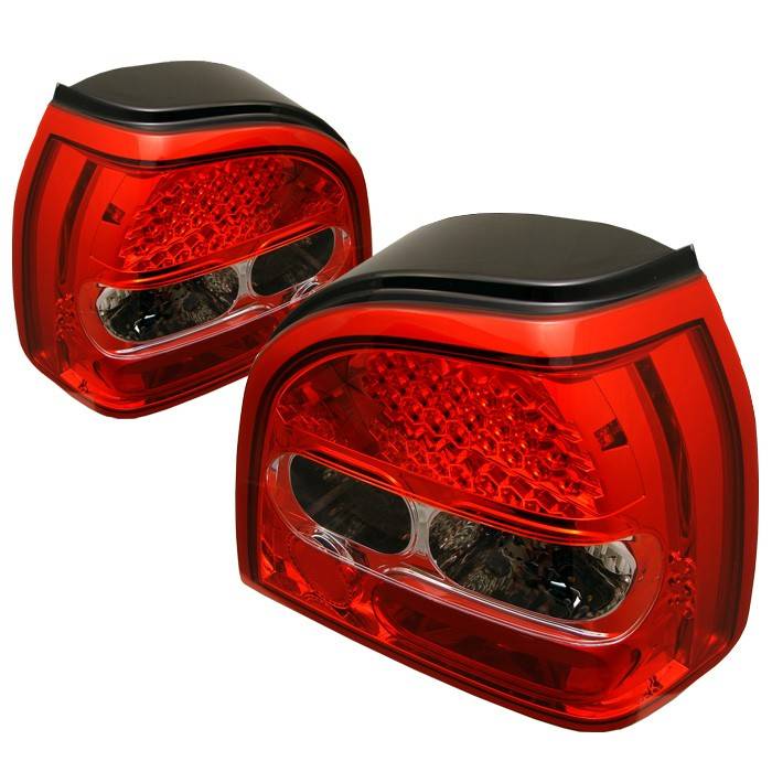 Spyder - Volkswagen Golf Spyder LED Taillights - Red Clear - 111-VG92-LED-RC