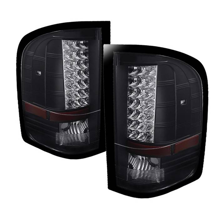 Spyder - Chevrolet Silverado Spyder LED Taillights - Black - ALT-JH-CS07-LED-BK