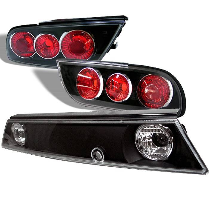 Spyder - Nissan 240SX Spyder Euro Taillights - Black - 3PC - ALT-JY-N240SX89H-BK