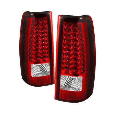 Spyder - Chevrolet Silverado Spyder LED Taillights - Red Clear - ALT-ON-CS03-LED-RC