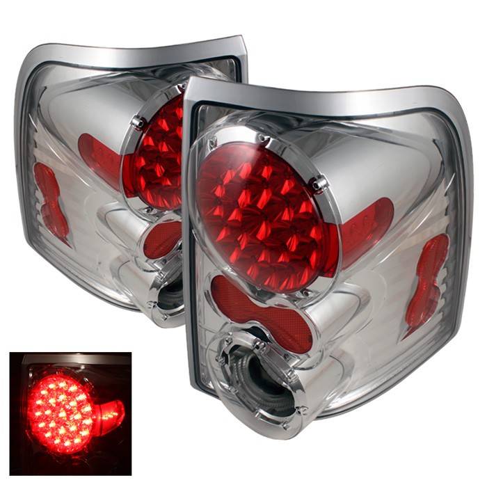 Spyder - Ford Explorer Spyder LED Taillights - Chrome - ALT-ON-FEXP02-LED-C