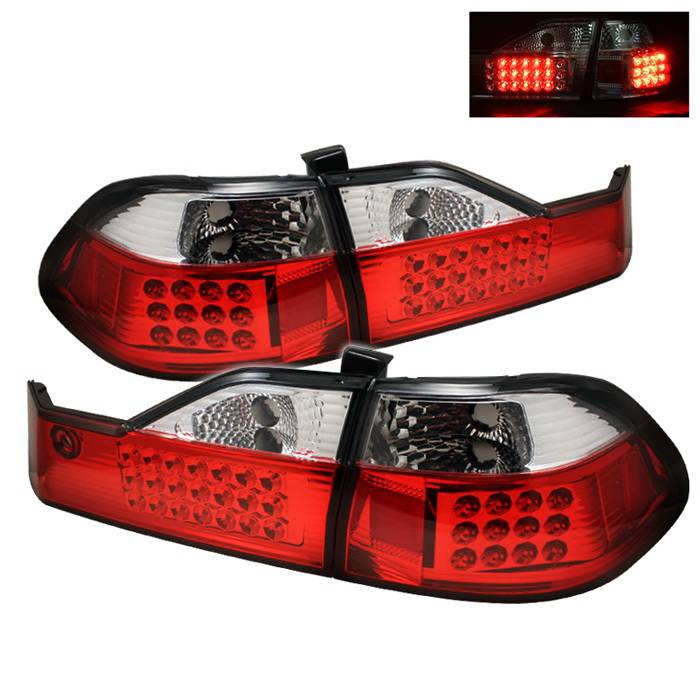 Spyder Auto - Honda Accord 4DR Spyder LED Taillights - Red Clear - ALT-ON-HA98-LED-RC