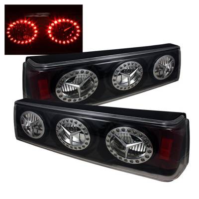 Spyder Auto - Ford Mustang Spyder LED Taillights - Black - ALT-TS-FM87-LED-BK